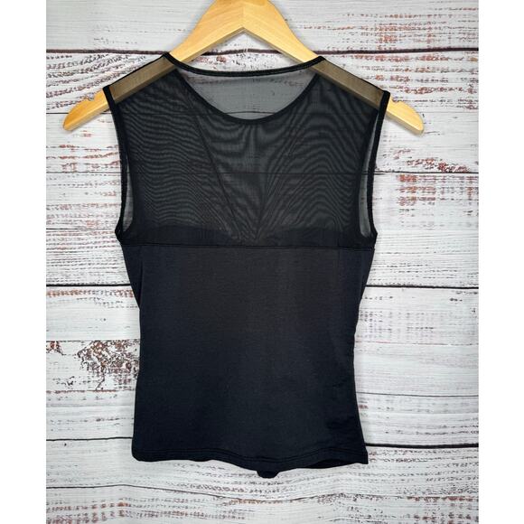 Abercrombie and Fitch Black Mesh Twist Top Women's Size S Tank Datenight EUC - Picture 4 of 6